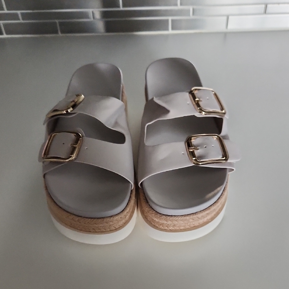 Stylish Gray Platform Sandals